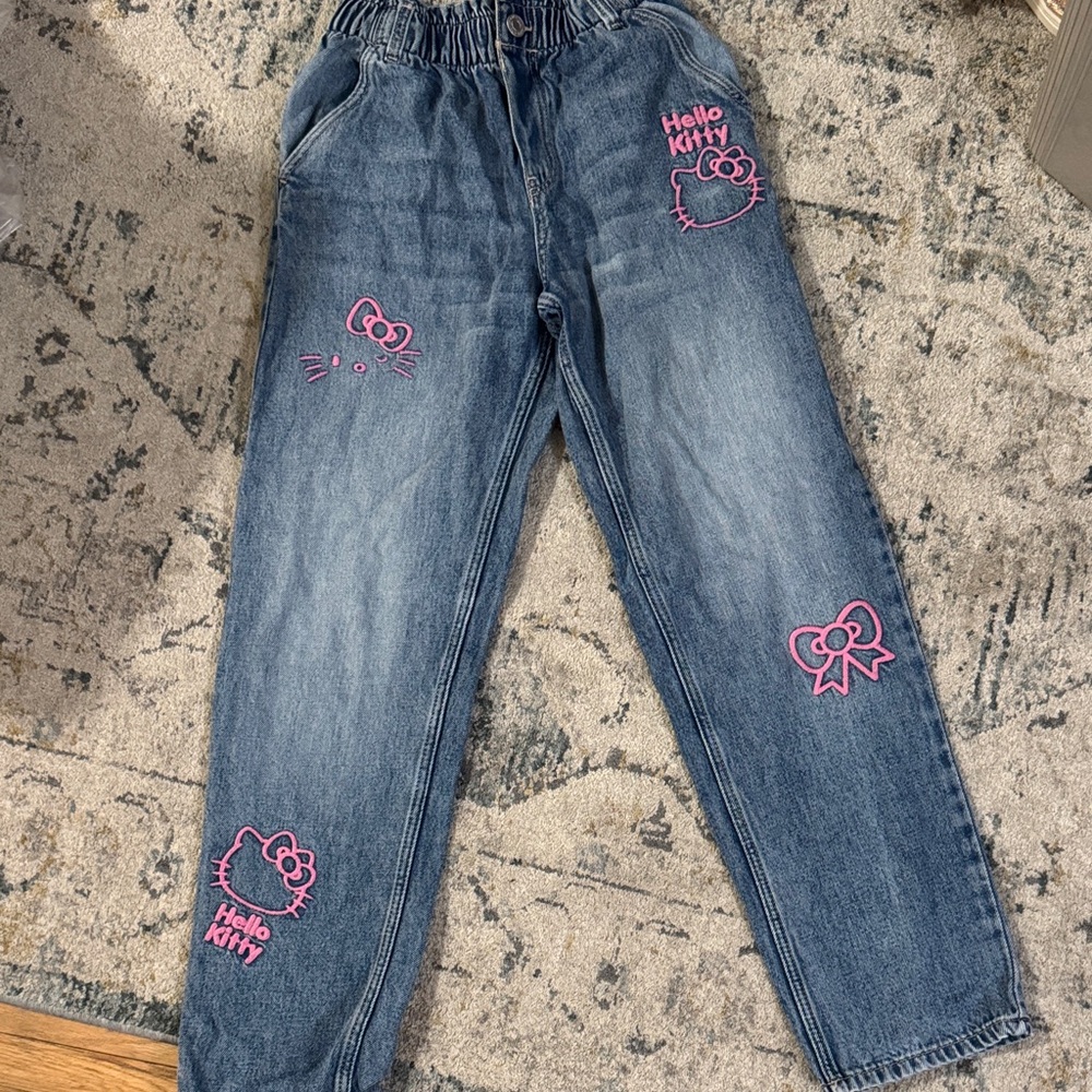Hello Kitty Denim Jeans with Pink Accents